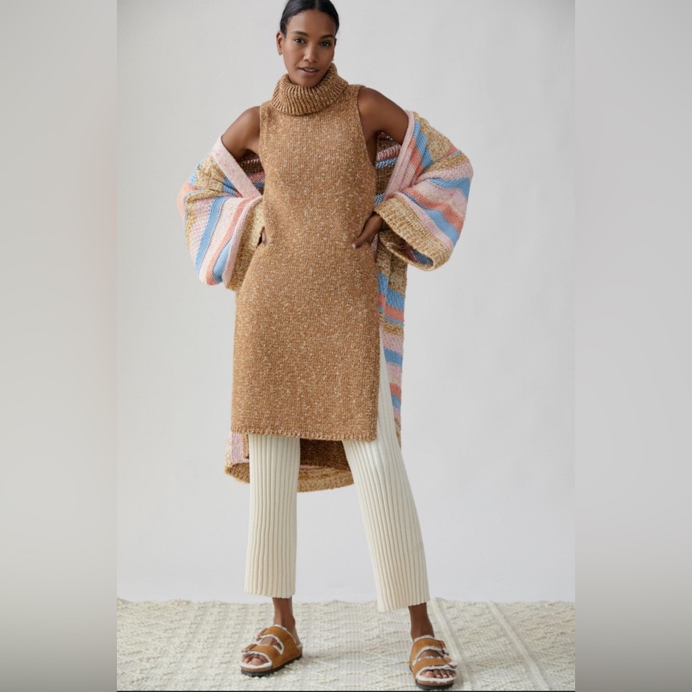 Anthropologie Flowy Maxi Tunic Sweater